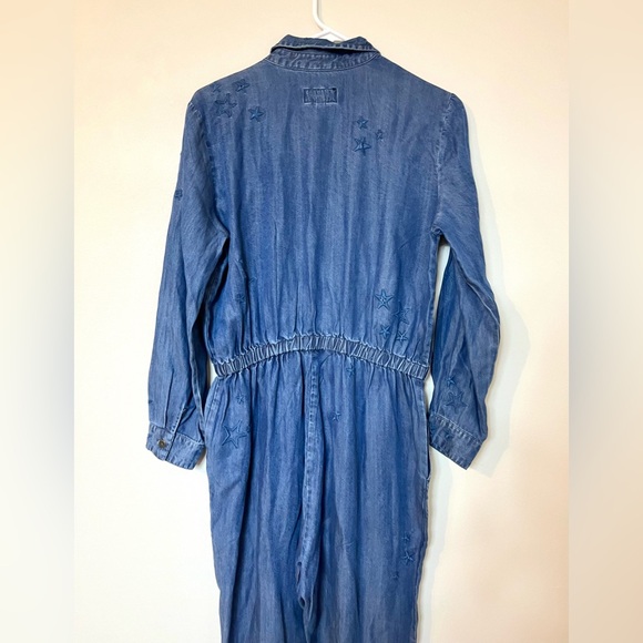 JOHNNY WAS Halley Jumpsuit Denim Blue Embroidered Star Size Small ($310) Western - Picture 6 of 8